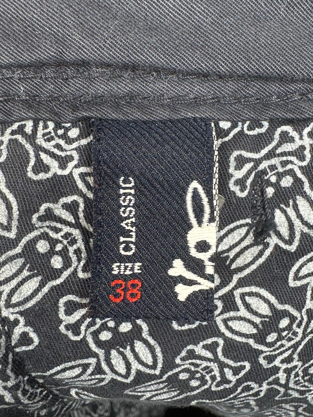 Psycho Bunny Men's Navy Chino Shorts Red Embroidery Logo Cotton Size 38 Summer - Picture 7 of 8
